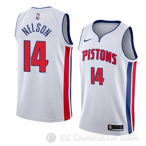 Camiseta Jameer Nelson #14 Detroit Pistons Association 2018 Blanco - Haga un click en la imagen para cerrar